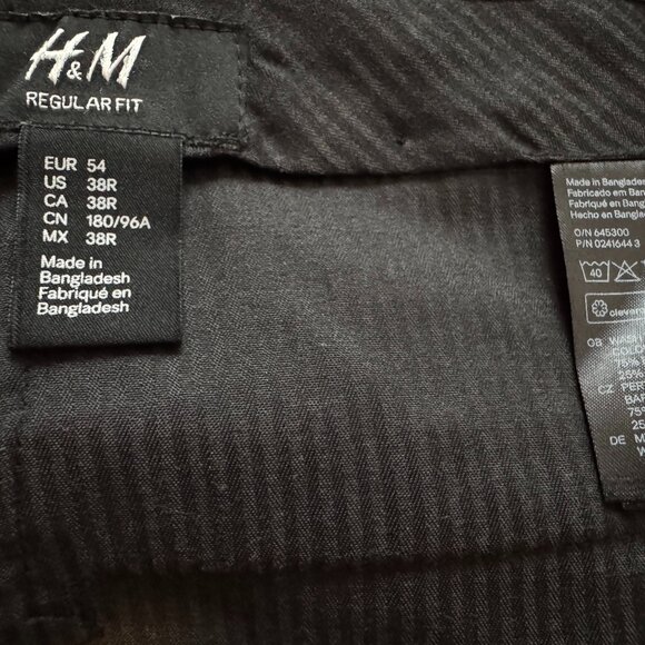 Black Dress Pants, H&M Regular Fit, Men's 38R - Picture 3 of 3